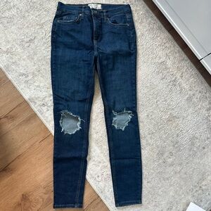 We the Free by Free People High Rise Busted Knee Skinny Jeans